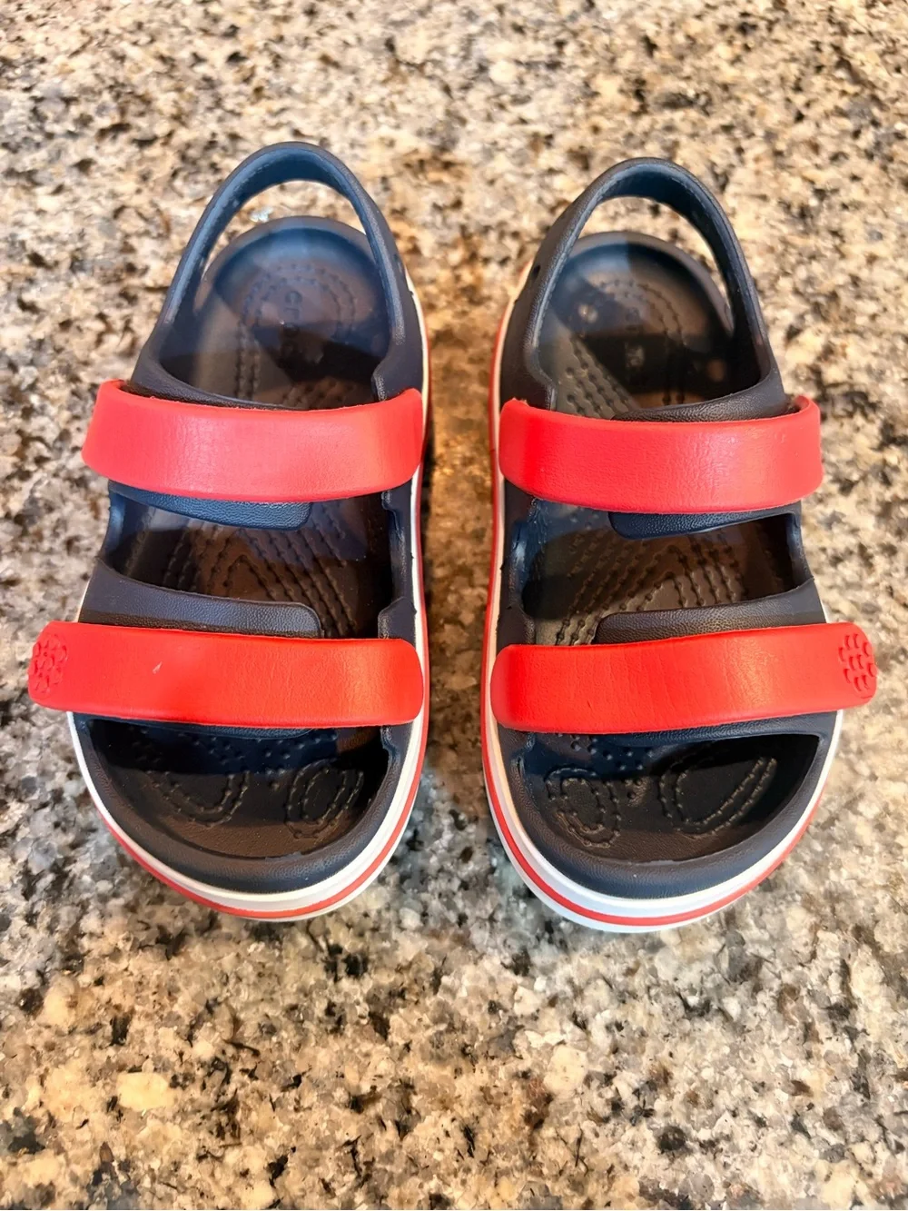 Crocs Crocband Kids Sandals Navy Red Size C9 Toddler Adjustable